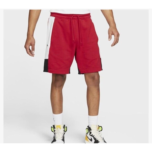 Nike Men's Jordan Jumpman Fleece Logo Shorts Gym Red White Black DA7204-687 - Picture 1 of 16